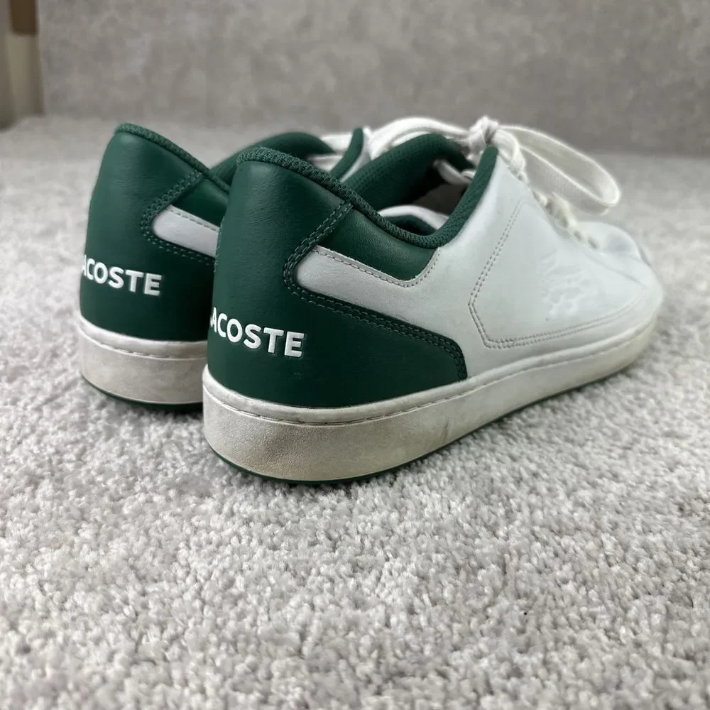 Lacoste Sport Nistos DL SPM Leather White/Green Sneakers‎ Shoes Mens 12 EU 46